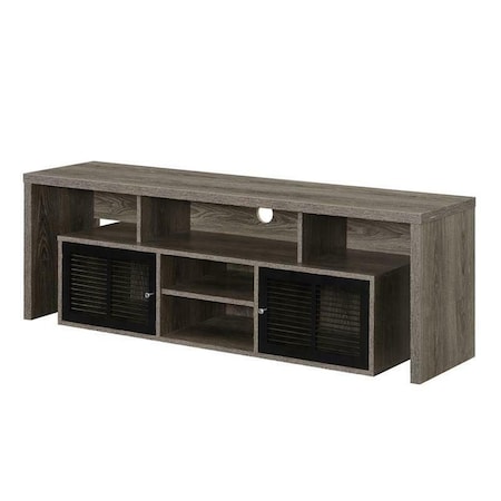 60 In. Lexington TV Stand With Storage Cabinets & Shelves, Gray
